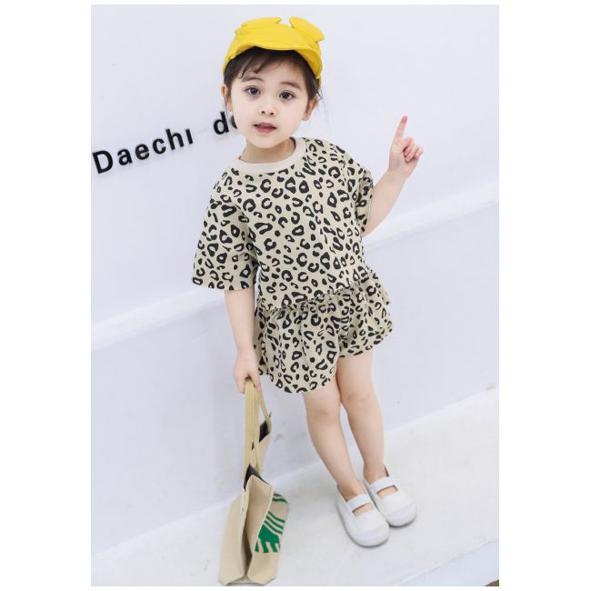 Costumas pentru fetite - Leopardul crem MDW-087-2