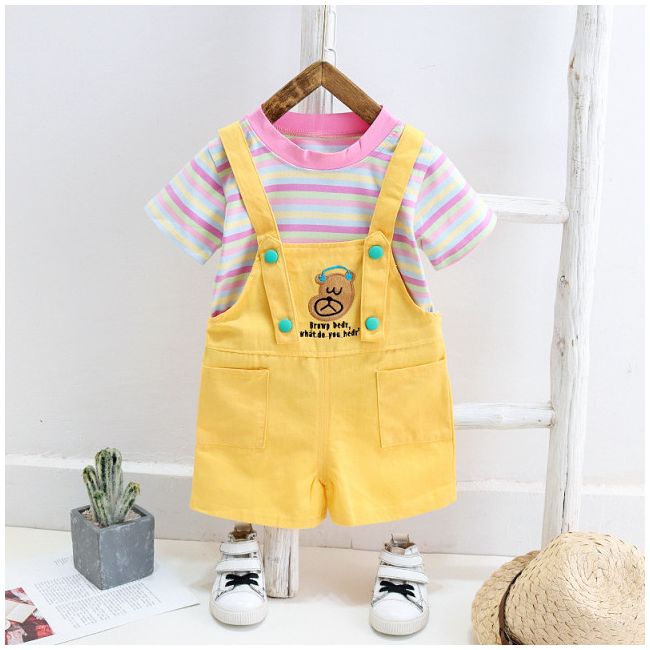 Salopeta galbena cu tricou - Bear MBW-123-3