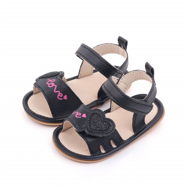 Sandalute negre pentru fetite - Love MDD2570-2-SA2