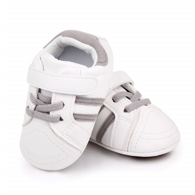 Adidasi albi cu dungi gri MDD2588-1-p8