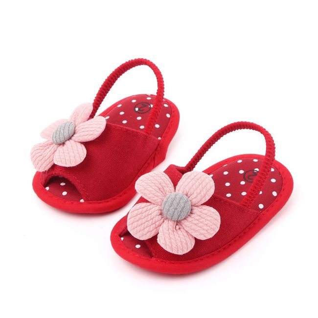 Pantofiori decupati rosii cu margareta roz MDd2459-2-SA1(p29)