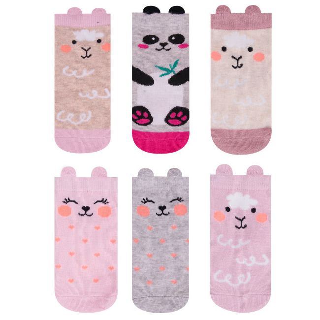 Sosete cu talpa antiderapanta pentru fetite - Urechiuse 3D SK-65-G