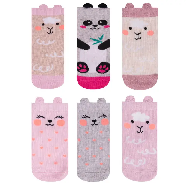 Sosete cu talpa antiderapanta pentru fetite - Urechiuse 3D SK-65-G