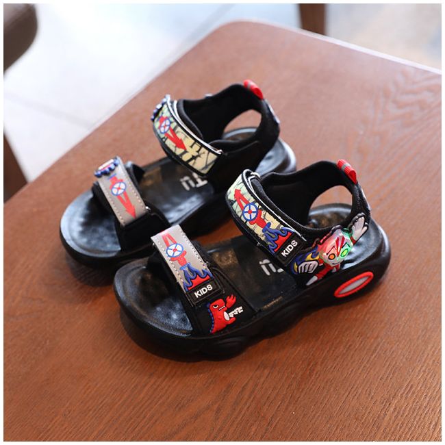 Sandale negre cu rosu - Super erou MBYY-38-1-DE1