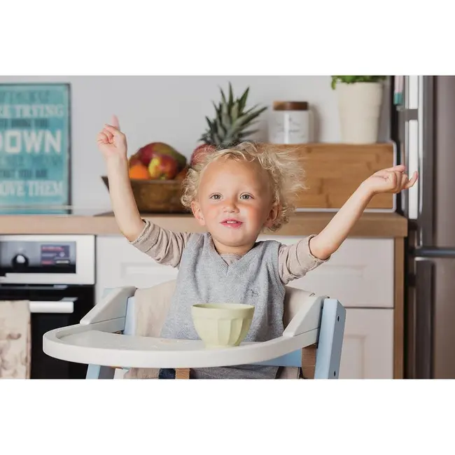 Scaun masa bebe din lemn reglabil treppy alb lvtktrp1006