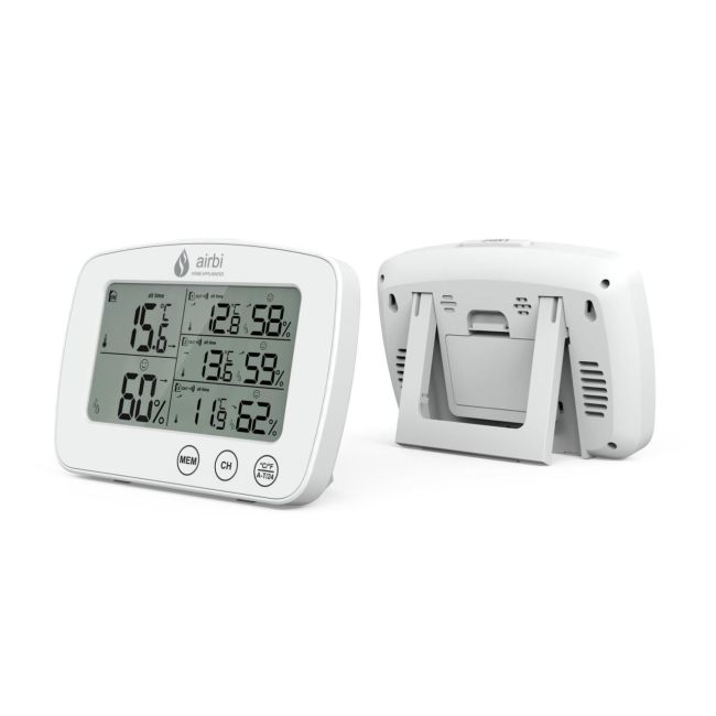 Set Termometru si higrometru digital cu 3 transmitatoare wireless externe Airbi TRIO BI1030