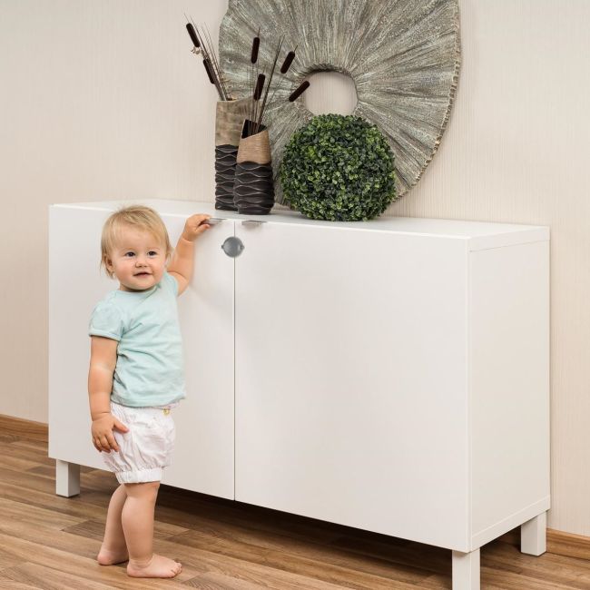 Siguranta pentru usi duble gri Reer 71081