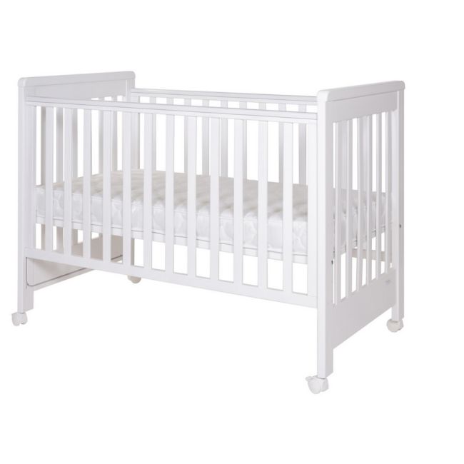 Treppy patut co-sleeping 120x60 cu laterala culisanta si roti dreamy plus alb lvtktrp1136-white