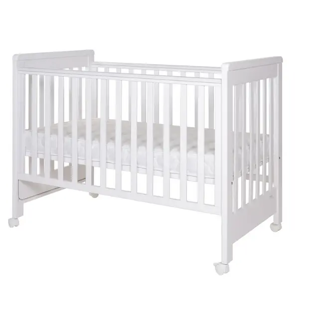 Treppy patut co-sleeping 120x60 cu laterala culisanta si roti dreamy plus alb lvtktrp1136-white