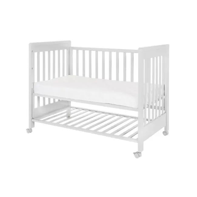 Treppy patut co-sleeping 120x60 cu laterala culisanta si roti dreamy plus alb lvtktrp1136-white