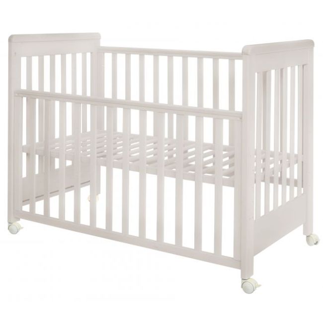 Treppy patut co-sleeping 120x60 cu laterala culisanta si roti dreamy plus alb lvtktrp1136-white