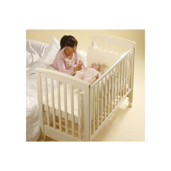 Treppy patut co-sleeping 120x60 cu laterala culisanta si roti dreamy plus alb lvtktrp1136-white