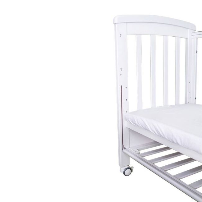 Treppy patut co-sleeping 120x60 cu laterala culisanta si roti dreamy plus alb lvtktrp1136-white