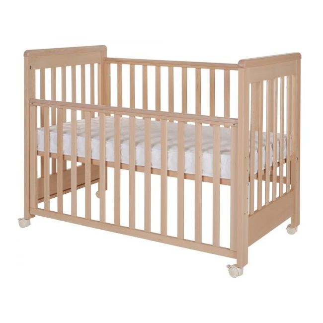 Treppy patut co-sleeping 120x60 cu laterala culisanta si roti dreamy plus natur lvtktrp1135-natur