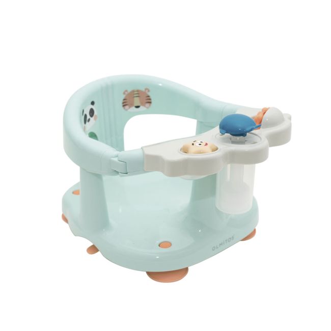 Olmitos - scaun baie bebe cu stropitoare si jucarii mint, tavita frontala detasabila lvtkolm1179