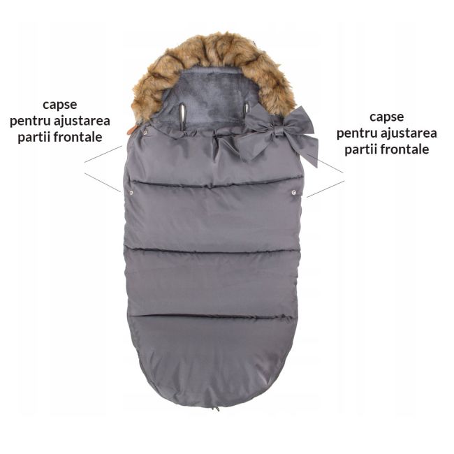 Springos - sac iarna carucior cu blanita detasabila mevis delux dark grey lvtksb002