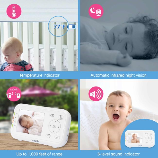 Vtech - Videointerfon digital bidirectional 2.8 inch VM3255 cu melodii si infrarosu LVTKVM3255