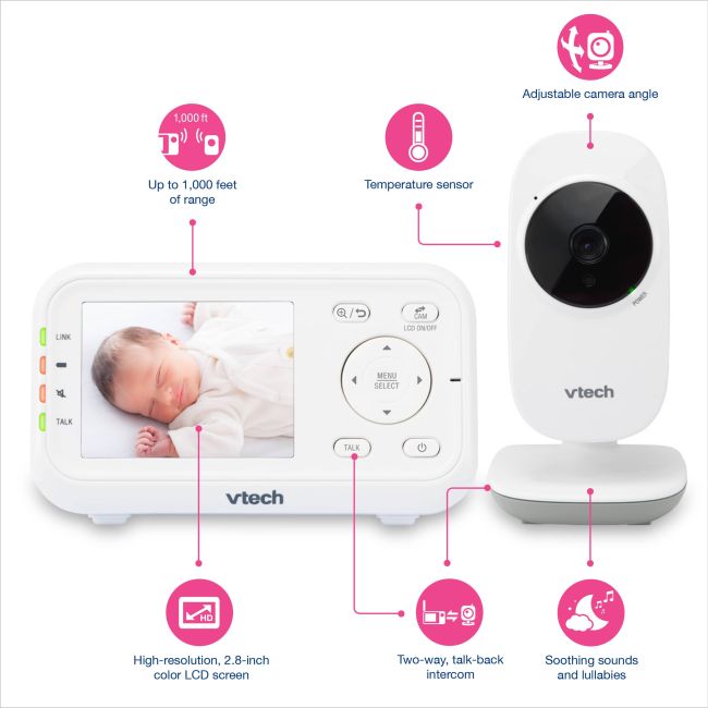 Vtech - Videointerfon digital bidirectional 2.8 inch VM3255 cu melodii si infrarosu LVTKVM3255