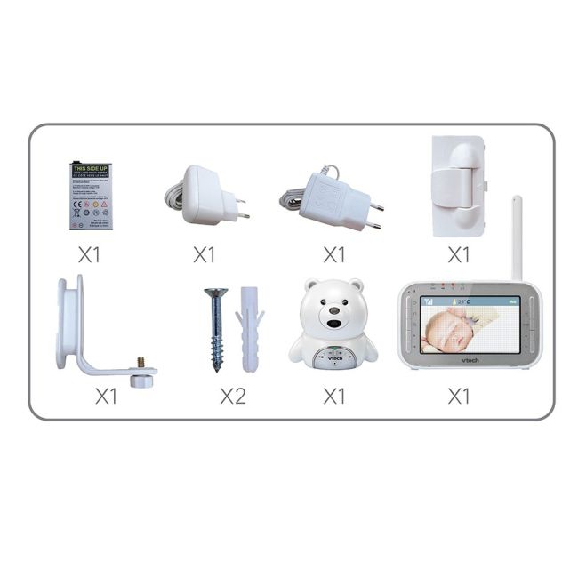 Vtech - videointerfon digital bidirectional 4,3 inch bm4200, include melodii si termometru lvtkbm4200