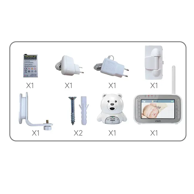 Vtech - videointerfon digital bidirectional 4,3 inch bm4200, include melodii si termometru lvtkbm4200