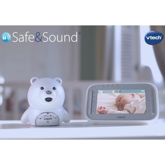 Vtech - videointerfon digital bidirectional 4,3 inch bm4200, include melodii si termometru lvtkbm4200