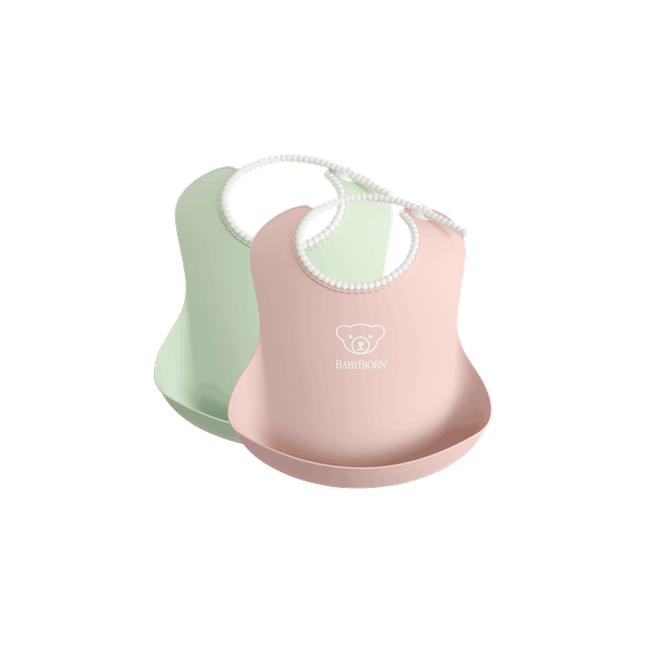 BabyBjorn - Set 2 bavete, Powder Green/Powder Pink BSAFE046343A