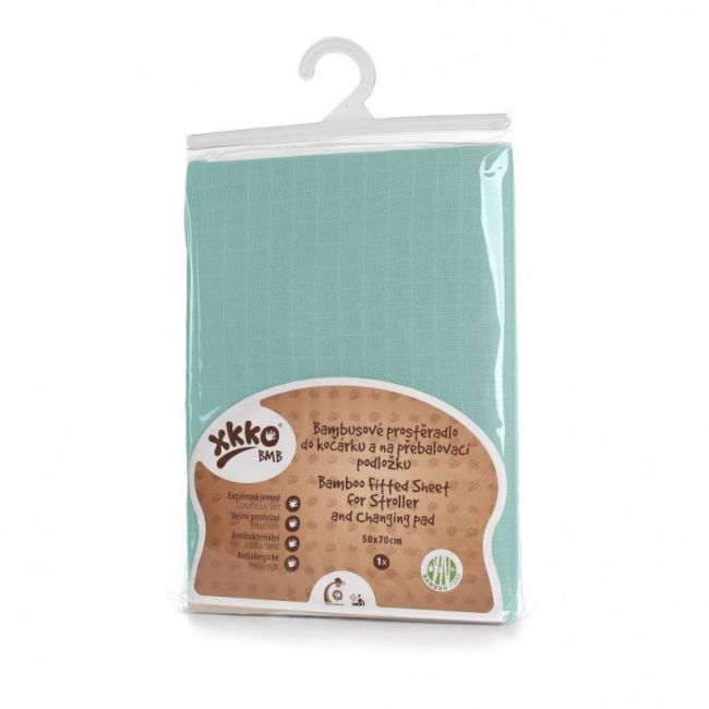 Cearceaf cu elastic din bambus 50x70 cm Mint XKKO BBKXKK_BMBSH5004