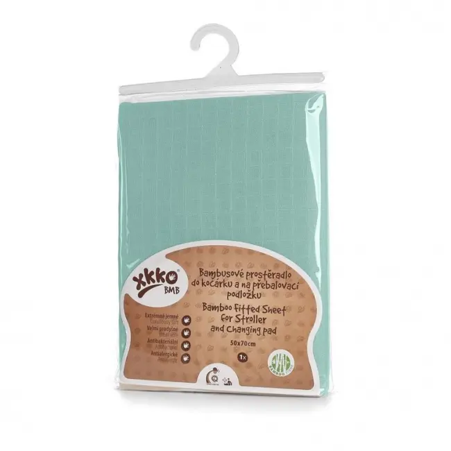 Cearceaf cu elastic din bambus 50x70 cm Mint XKKO BBKXKK_BMBSH5004