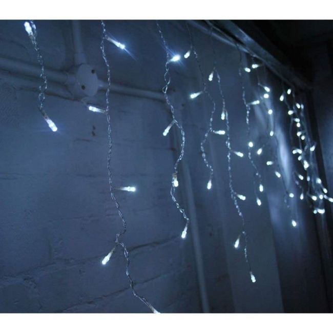 Instalatie luminoasa craciun 500 leduri cu telecomanda, 23 m, 8 functii, exterior/interior, tip perdea de turturi alb rece LVTKCL0504