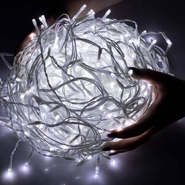 Instalatie luminoasa craciun 500 leduri cu telecomanda, 23 m, 8 functii, exterior/interior, tip perdea de turturi alb rece LVTKCL0504