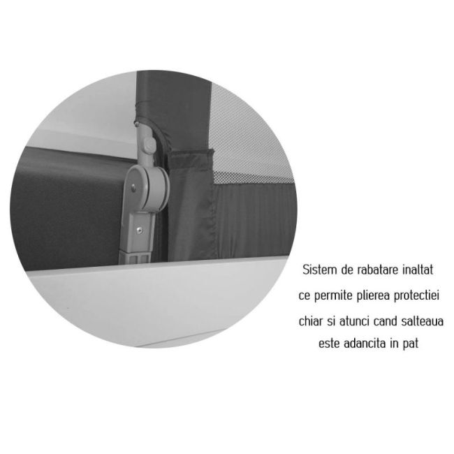 Protectie pat rabatabila pentru somiera adancita 150/59 cm Olmitos Grey Stars LVTKOLM7662