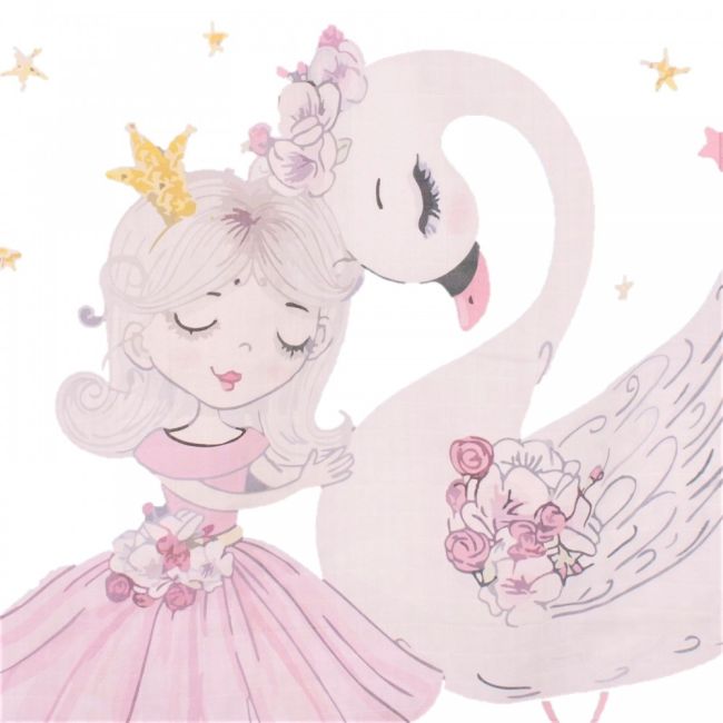 Scutec muselina Swan bumbac 90x90 cm SeviBebe BBKSEV_312-70