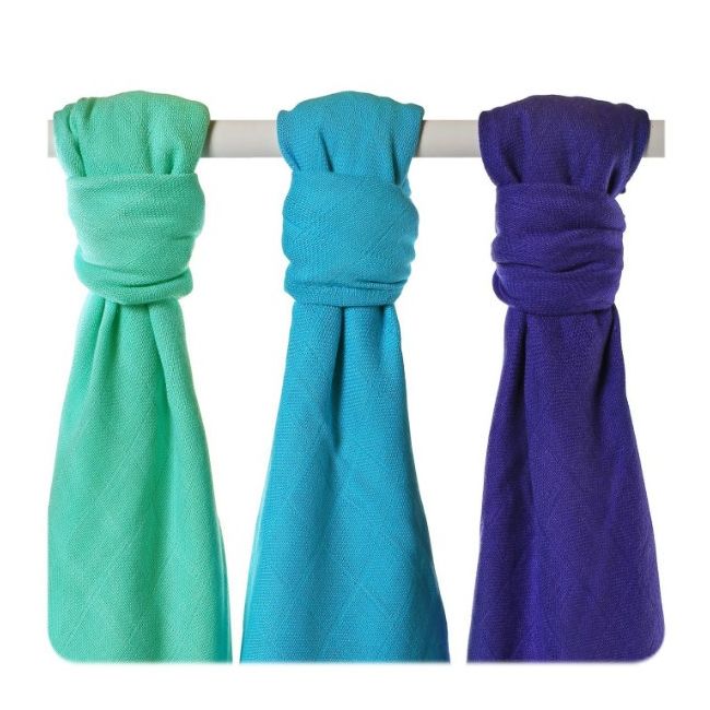 Set 3 museline din bambus 70x70cm Ocean Mix XKKO BBKXKK_BMB070031