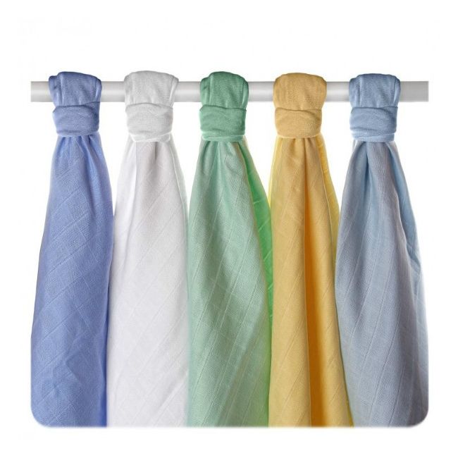 Set 5 museline din bumbac organic 70x70cm Old Times Boys Pastels XKKO BBKXKK_CTN070005