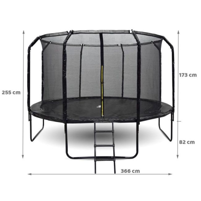 Trambulina copii 366 cm Skyflyer Premium Pro, include scara si plasa de protectie LVTKTR0035