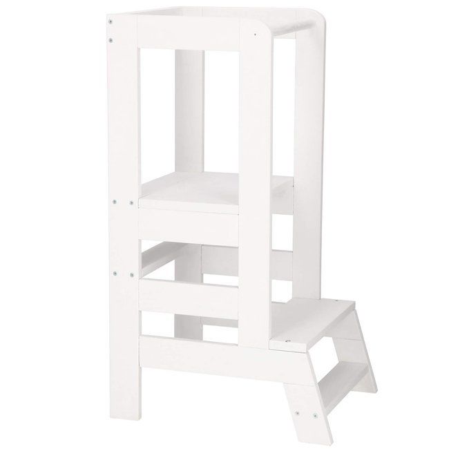 Turn de invatare ajustabil learning tower, tip montessori, alb lvtkkch 01 white