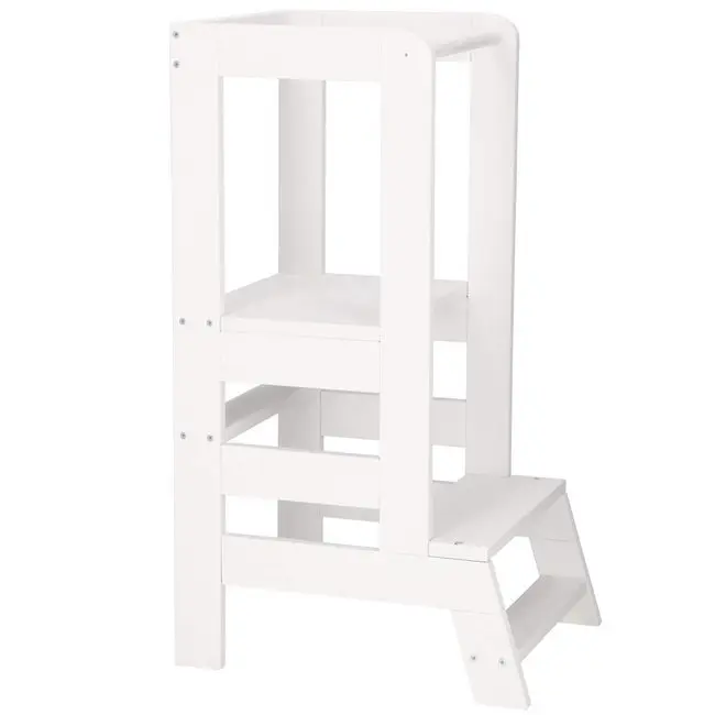Turn de invatare ajustabil learning tower, tip montessori, alb lvtkkch 01 white