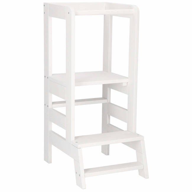 Turn de invatare ajustabil learning tower, tip montessori, alb lvtkkch 01 white