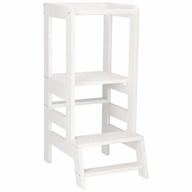 Turn de invatare ajustabil learning tower, tip montessori, alb lvtkkch 01 white