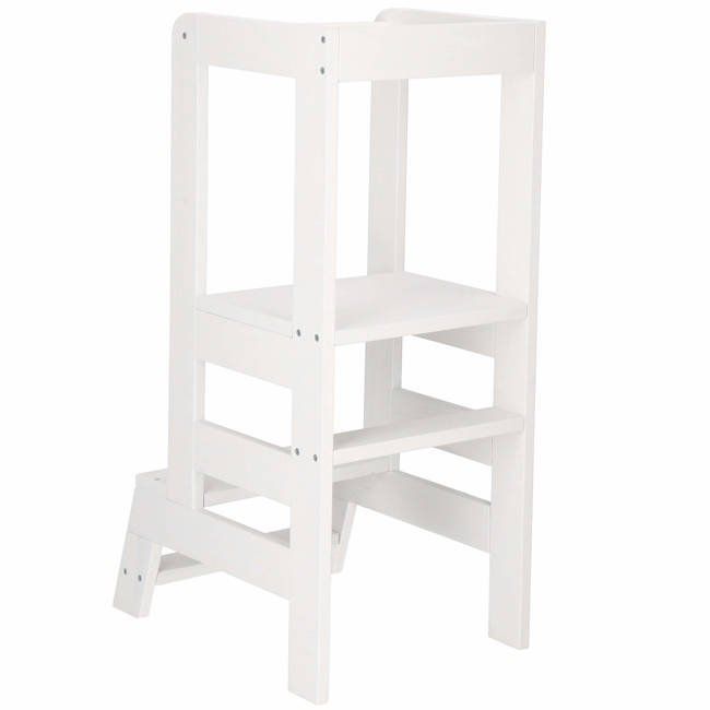 Turn de invatare ajustabil learning tower, tip montessori, alb lvtkkch 01 white
