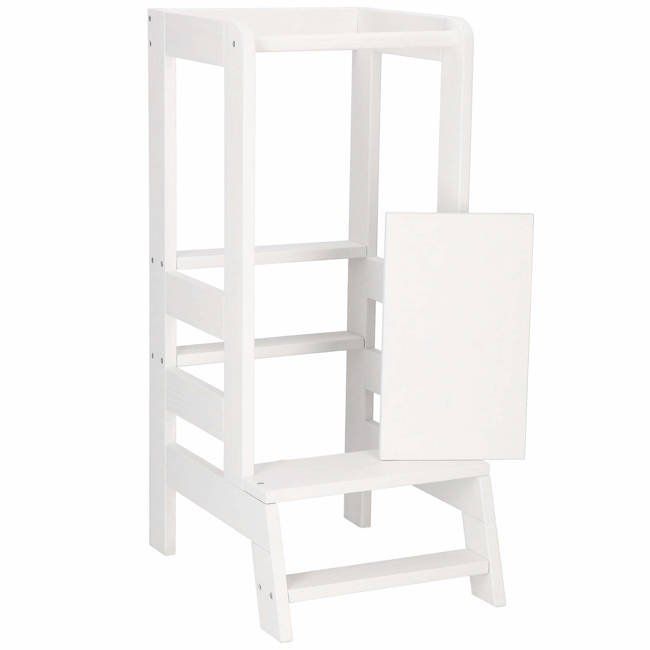 Turn de invatare ajustabil learning tower, tip montessori, alb lvtkkch 01 white