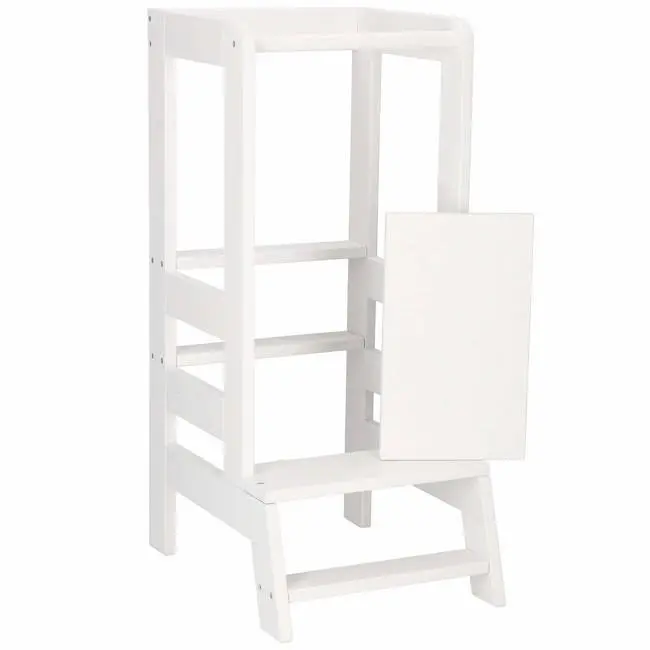 Turn de invatare ajustabil learning tower, tip montessori, alb lvtkkch 01 white