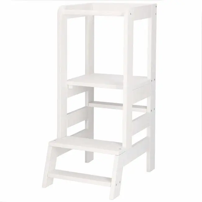 Turn de invatare ajustabil learning tower, tip montessori, alb lvtkkch 01 white