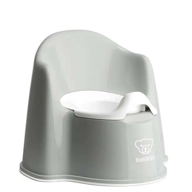 BabyBjorn &ndash; Olita cu protectie spate Potty Chair Grey / White BSAFE055225A