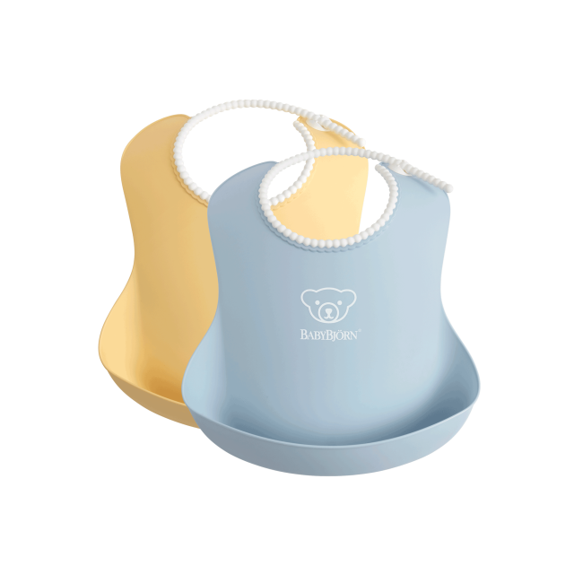 BabyBjorn - Set 2 bavete, Powder Yellow/ Powder Blue BSAFE046341A