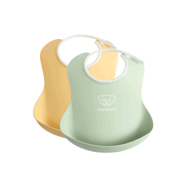 BabyBjorn - Set 2 bavete, Powder Yellow/ Powder Green BSAFE046342A