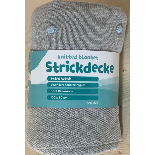 Patura tricotata 100% bumbac grey blue  Fillikid KRS1200-11