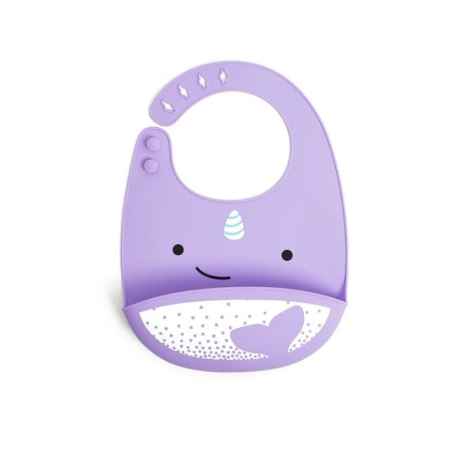 Skip Hop Bavetica de silicon Fold & Go Zoo - Balena BSAFE9I415110