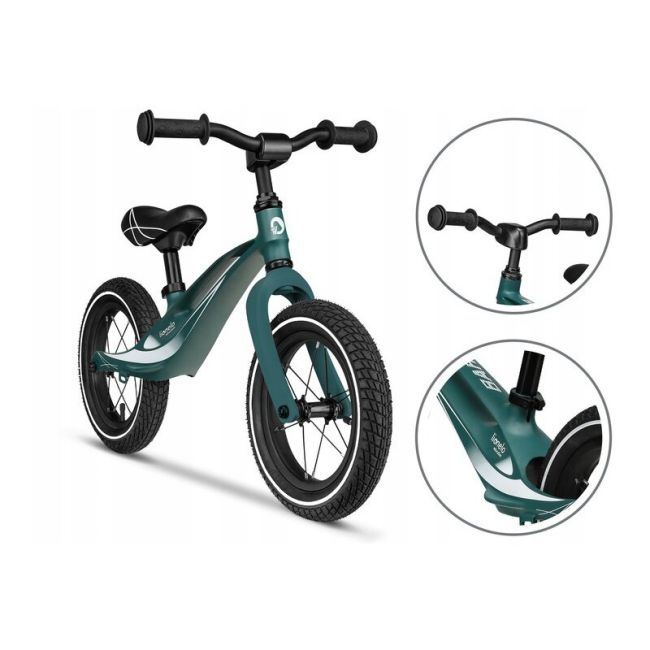 Lionelo - Bicicleta cu roti gonflabile, fara pedale, 12 , Bart, Green Forest BYNLOE-BART_AIR_GREEN_FOREST