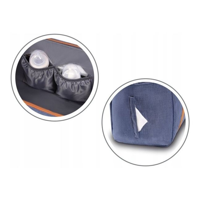 Lionelo - Geanta pentru mamici Ida Cu multiple compartimente, Albastru BYNLO-IDA_BLUE_DENIM